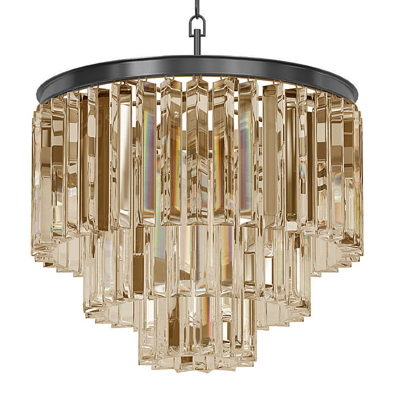 Люстра Odeon Smoke Glass Fringe Chandelier - 3 rings Черный в Кирове | Loft Concept 