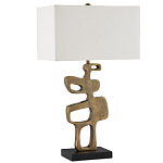 Настольная лампа с фигурным каркасом и прямоугольным тканевым абажуром Brutalist Profile варинант исполнения - 4 | Loft Concept в Кирове