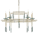 Люстра линейная с круглыми прозрачными подвесками  Horizontal Rectangular Chandelier варинант исполнения - 4 | Loft Concept в Кирове