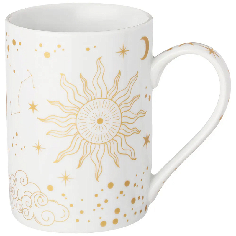 Кружка из фарфора с рисунком звезд и созвездий 300 мл Porcelain Astronomy Collection Белый Золотой Кружка из фарфора с рисунком звезд и созвездий 300 мл Porcelain Astronomy Collection Белый Золотой в Кирове | Loft Concept