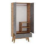 Шкаф с фасадом цвета серый бетон Grace of Furniture варинант исполнения - 2 | Loft Concept в Кирове