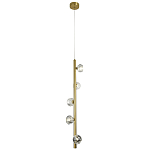 Подвесной светильник c 5-ю хрустальными плафонами Metal Tube Crystal Brass Hanging Lamp варинант исполнения - 2 | Loft Concept в Кирове