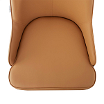 Стул оранжевый с высокой спинкой из искуственной кожи на серых металлических ножках Enigma Orange варинант исполнения - 3 | Loft Concept в Кирове