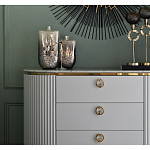 Комод белый овальный с мраморной столешницей Thoroughbass варинант исполнения - 3 | Loft Concept в Кирове