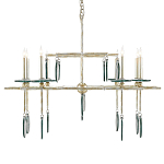 Люстра линейная с круглыми прозрачными подвесками  Horizontal Rectangular Chandelier варинант исполнения - 3 | Loft Concept в Кирове