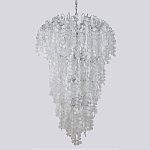 Люстра с прозрачными и белыми подвесками в виде лепестков FAIRYTREE Light варинант исполнения - 1 | Loft Concept в Кирове