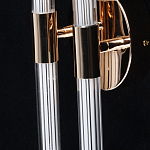 Бра с круглым основанием золотого цвета и двумя вертикальными плафонами Hex Scaffold варинант исполнения - 5 | Loft Concept в Кирове