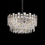 Круглая люстра с хрустальными подвесками на серебряном каркасе Gorgeous Crystal Light варинант исполнения - 1 | Loft Concept в Кирове