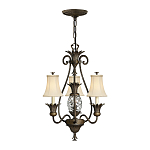 Люстра бронзового цвета с 3-мя кремовыми текстильными абажурами Hinkley варинант исполнения - 2 | Loft Concept в Кирове