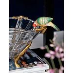 Чаша из прозрачного стекла на бронзовых ножках с фигурками попугаев Eden Garden варинант исполнения - 3 | Loft Concept в Кирове