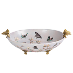 Белое фарфоровое блюдо с изображением бабочек Eden Garden варинант исполнения - 1 | Loft Concept в Кирове