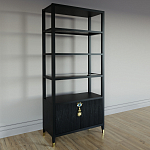 Стеллаж со стеклянными полками Elsa Dreams Black варинант исполнения - 1 | Loft Concept в Кирове