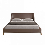Кровать двуспальная с изголовьем из экокожи шоколадно-коричневого цвета Modern Look варинант исполнения - 4 | Loft Concept в Кирове