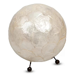 Настольная лампа из перламутра на металлическом каркасе Indonesian Egg варинант исполнения - 2 | Loft Concept в Кирове