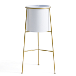 Кашпо из металла и латуни Elegance Elevated Planters белое варинант исполнения - 1 | Loft Concept в Кирове