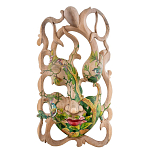 Маска деревянная резная расписная Tropical Paradise варинант исполнения - 1 | Loft Concept в Кирове