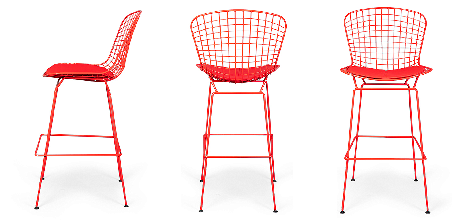 Барный стул Bertoia Barstool Red Барный стул Bertoia Barstool Red - Loft-Concept в Кирове