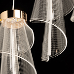 Люстра каскадная с 10-ю прозрачными плафонами Wave Line варинант исполнения - 8 | Loft Concept в Кирове