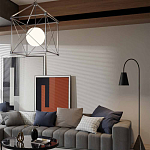 Торшер с изогнутым корпусом на бетонном основании Black Portland варинант исполнения - 4 | Loft Concept в Кирове