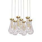 Люстра с 7-ю прозрачными плафонами из стекла в форме капли Lucid Rain  варинант исполнения - 1 | Loft Concept в Кирове