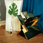 Дизайнерский журнальный стол фигурный золотого цвета Ufuri варинант исполнения - 3 | Loft Concept в Кирове