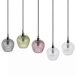 Подвесной светильник каскадный с 5-ю фактурными стеклянными плафонами Cascade with Relief Lampshades варинант исполнения - 2 | Loft Concept в Кирове