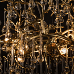 Подвесная люстра в виде ветвей деревьев золотого цвета с прозрачными подвесками-каплями 8 и 14 ламп Droplet Chandelier варинант исполнения - 7 | Loft Concept в Кирове