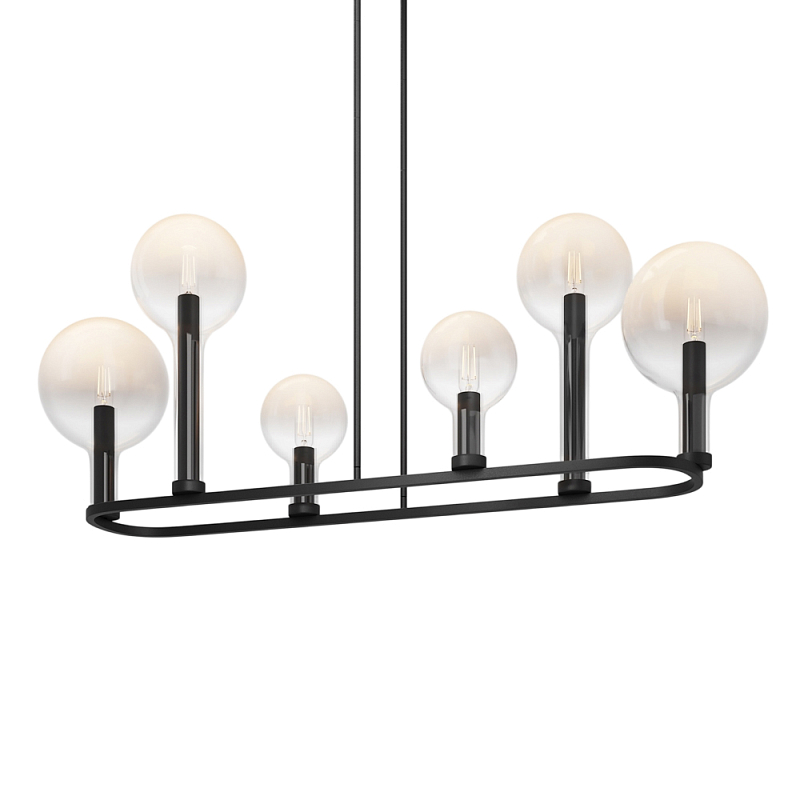 Люстра подвесная Status Е14 Латунь Черный Прозрачное Стекло в Кирове | Loft Concept 