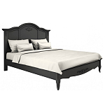 Кровать черная из массива бука с основанием и жестким изголовьем Black Provence варинант исполнения - 1 | Loft Concept в Кирове