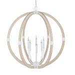 Подвесной светильник из дерева в форме сферы Eco Light варинант исполнения - 3 | Loft Concept в Кирове