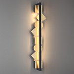 Бра вертикальное черного цвета с золотыми кругами и квадратами Gravyura варинант исполнения - 5 | Loft Concept в Кирове