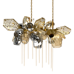 Люстра подвесная с 22-мя гранёными стеклянными плафонами с вертикальными подвесками Gilded Mirage  варинант исполнения - 1 | Loft Concept в Кирове