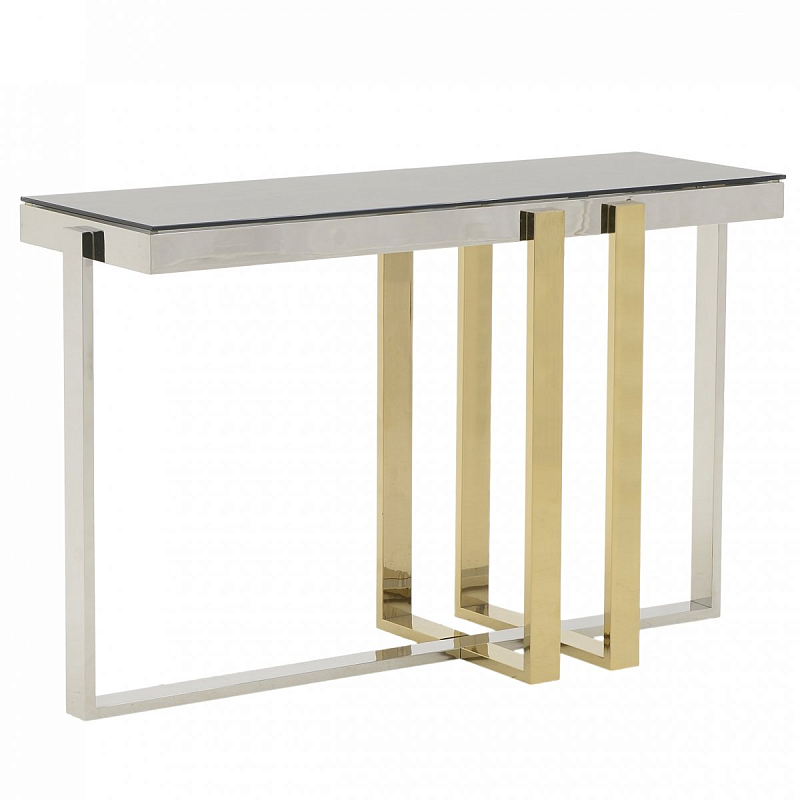Консоль Geometry Console Черный Глянцевое золото Нержавеющая сталь в Кирове | Loft Concept 