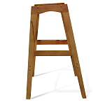 Барный стул со спинкой и подлокотниками на 4-х деревянных ножках Кремовый Велюр Ava Charm варинант исполнения - 6 | Loft Concept в Кирове