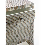 Тумбочка прикроватная Bogense Bone Inlay Bedside Beige варинант исполнения - 2 | Loft Concept в Кирове