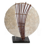 Настольная лампа из перламутра и дерева на подставке Indonesian Shell Sail варинант исполнения - 1 | Loft Concept в Кирове