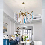 Люстра на подвесе с каркасом из металла и цветными подвесками из стекла Droplet Chandelier варинант исполнения - 1 | Loft Concept в Кирове