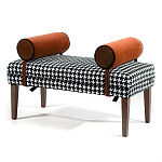 Банкетка Banquette PIED DE POULE Orange с принтом гусиная лапка Оранжевые валики варинант исполнения - 3 | Loft Concept в Кирове