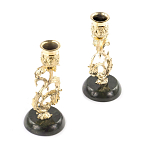 Подсвечники бронзовые на подставке из натурального камня нефрит Stone Candlestick варинант исполнения - 2 | Loft Concept в Кирове