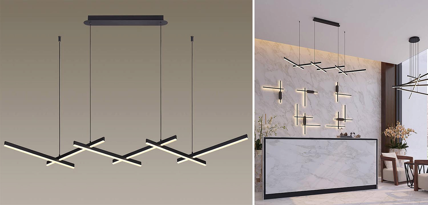 Люстра Rolf Black Lines Linear Chandelier Люстра Rolf Black Lines Linear Chandelier - Loft-Concept в Кирове