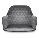 Барный стул со спинкой и подлокотниками на 4-х деревянных ножках Douglas Rhombus Серый Велюр варинант исполнения - 3 | Loft Concept в Кирове