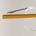 Люстра линейная золотистого цвета с двумя прозрачными волнистыми элементами Wave Line варинант исполнения - 10 | Loft Concept в Кирове