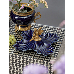 Менажница темно-синяя фарфоровая с бронзовой фигуркой ангела Eden Garden варинант исполнения - 2 | Loft Concept в Кирове
