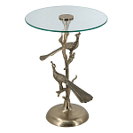 Столик с круглой стеклянной столешницей и корпусом в виде двух павлинов на ветке Table Two Peacocks варинант исполнения - 1 | Loft Concept в Кирове