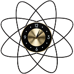 Часы настенные металлические с чёрно-золотым циферблатом Current Time варинант исполнения - 1 | Loft Concept в Кирове