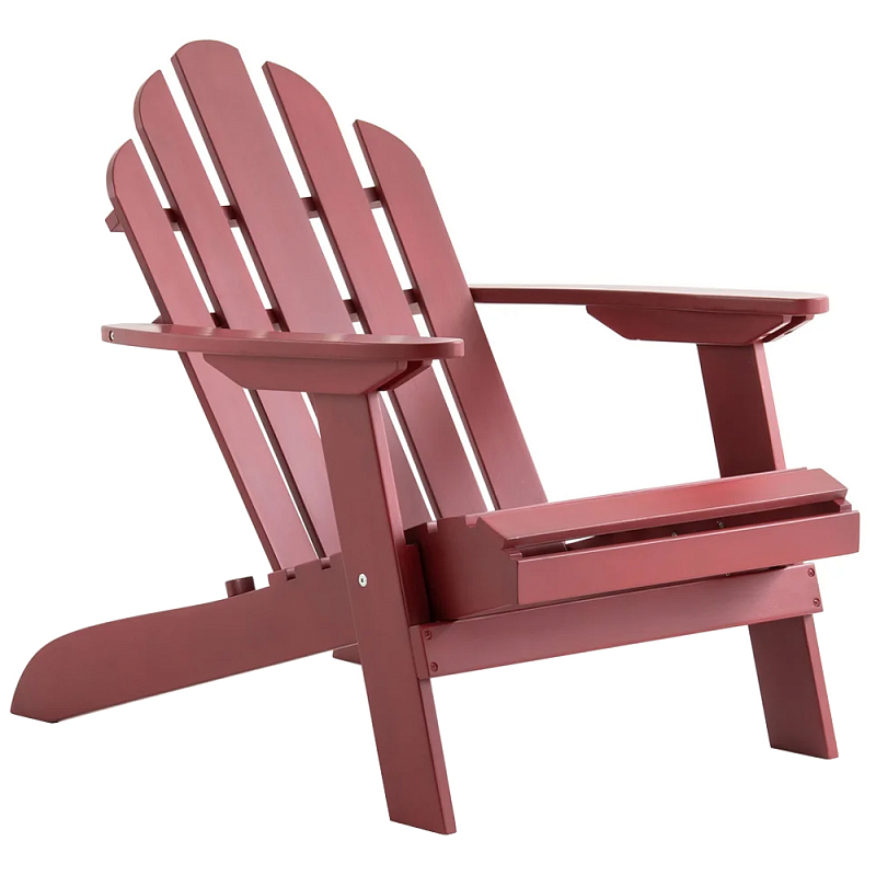 Уличное кресло из массива акации Adirondack Wooden Chair Red Красный Уличное кресло из массива акации Adirondack Wooden Chair Red Красный в Кирове | Loft Concept