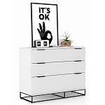 Комод белый с 3-мя ящиками Strict Lines  варинант исполнения - 2 | Loft Concept в Кирове