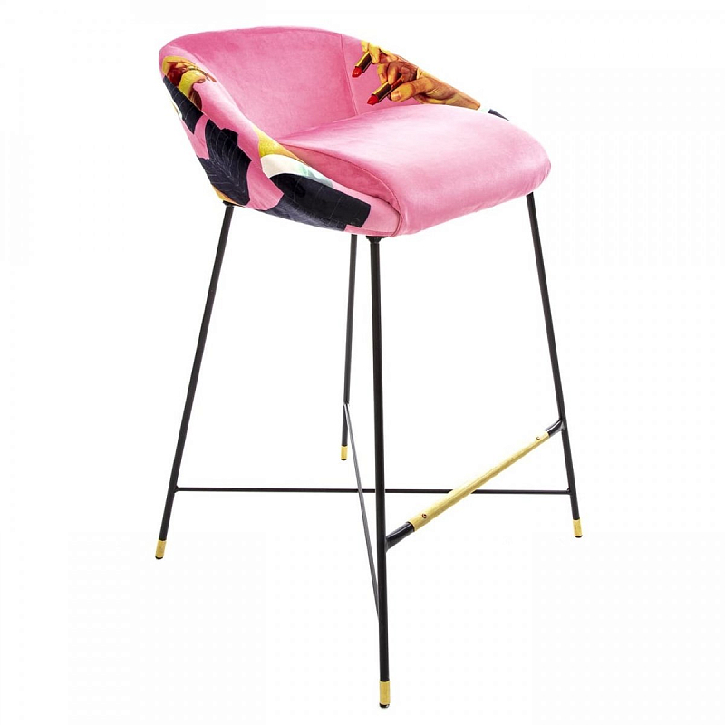 Барный стул Seletti High Stool Pink Lipsticks Черный Розовый (Rose) Барный стул Seletti High Stool Pink Lipsticks Черный Розовый (Rose) в Кирове | Loft Concept