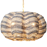 Круглая люстра волнистой формы декорированная бусами Blue White Stripes Wavy Chandelier варинант исполнения - 1 | Loft Concept в Кирове