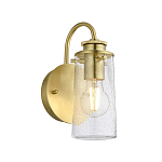 Бра цвета латунь с прозрачным цилиндрическим плафоном из пузырчатого стекла Kichler варинант исполнения - 1 | Loft Concept в Кирове